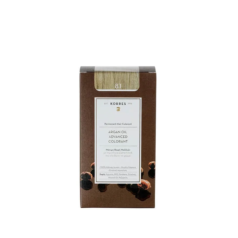 KORRES Argan Oil Advanced Colorant Vopsea de păr 8.1 Blonde Light Sandre 50ml — preț și oferte