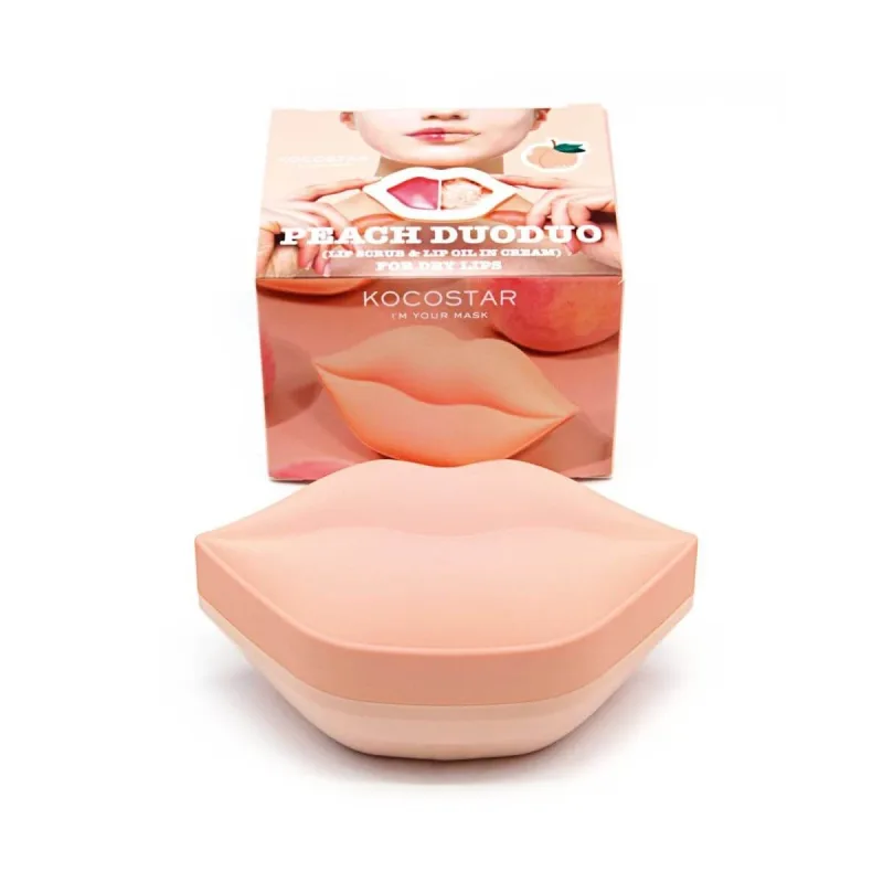 KOCOSTAR Peach DuoDuo, Scrub 23ml și Cremă 20ml pentru buze moi și hidratate — preț și oferte