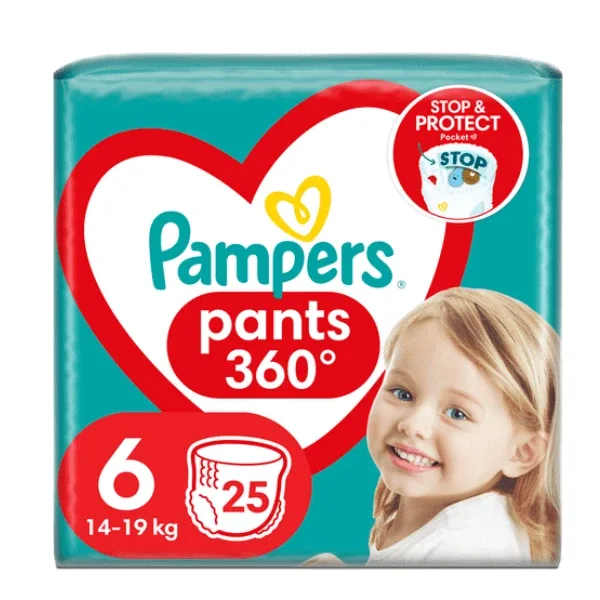 PAMPERS Pantaloni 360° Scutece pentru copii-Bracket No6 (14kg-19kg) 25 bucăți — preț și oferte
