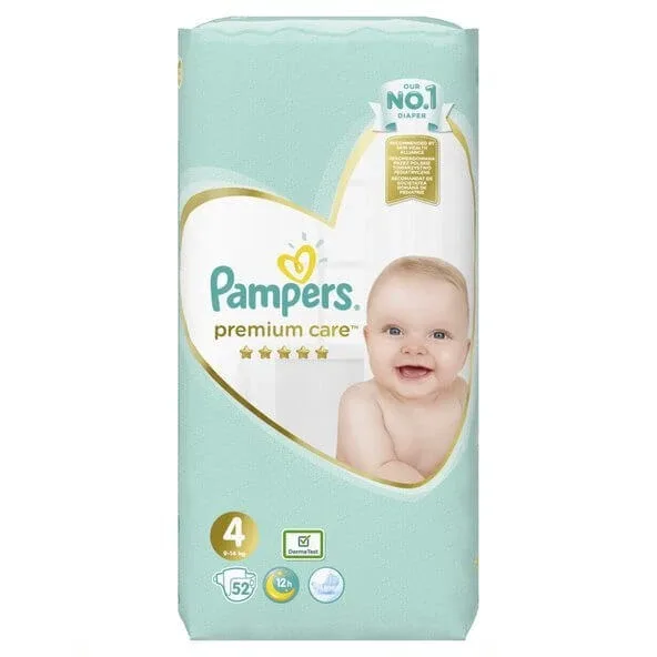 PAMPERS Scutece pentru copii Premium Care No.4 8-14Kgr 52 bucăți Jumbo Pack — preț și oferte
