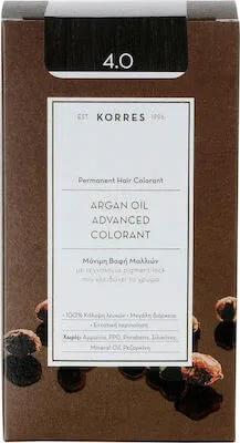 KORRES Argan Oil Advanced Colorant Vopsea de păr 4.0 Brown Natural — preț și oferte