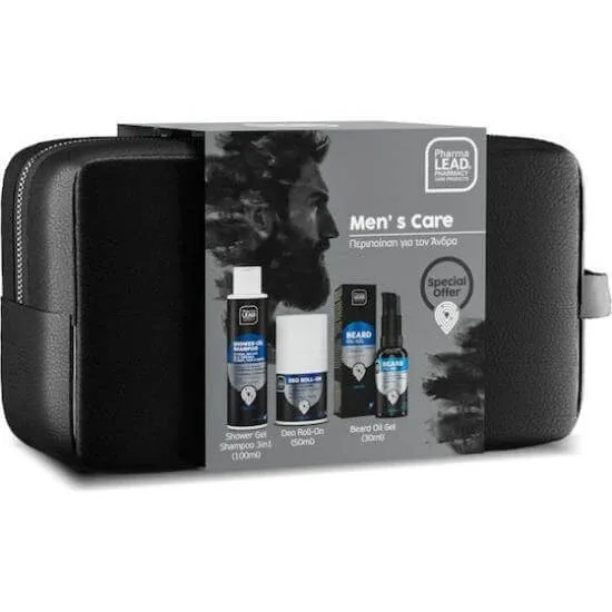 PHARMALEAD Promo Men's Care Gel de duș Șampon Șampon 100ml-deo Roll-On Deodorant 50ml-beard Oil 30ml & Gift Box — preț și oferte