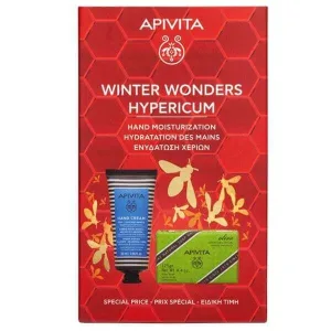 APIVITA Promo 2025 Winter Wonders Hypericum Promo Cremă de mâini pentru mâini uscate și crăpate 50ml & Săpun natural Săpun natural cu măsline 125gr