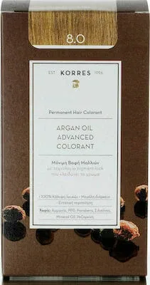 KORRES Argan Oil Advanced Colorant Culoarea părului 8.0 Blonde Light Natural — preț și oferte