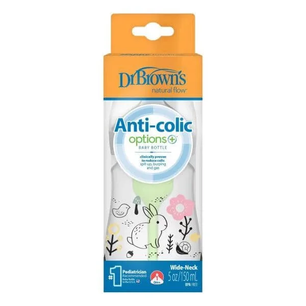 DR BROWN'S Plastic Bunny Bottle Options+ cu gât lat împotriva colicilor 150ml WB 51009 — preț și oferte