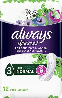 ALWAYS Discreet pentru vezica urinară sensibilă normală, șervețele Acateia 12 bucăți — preț și oferte
