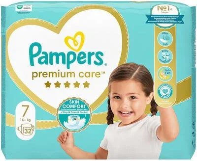 PAMPERS Premium Care No7 32 bucăți JUMBO — preț și oferte