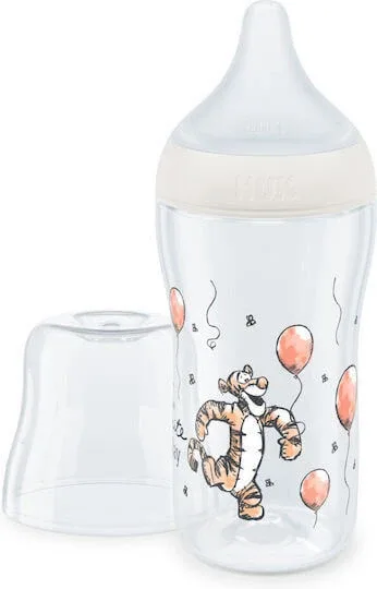 NUK Sticlă din plastic Winnie Pooh Potrivire perfectă împotriva colicilor cu tetină din silicon pentru 3+ luni 260ml — preț și oferte