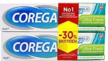 COREGA Ultra Fresh Crema de uscare pentru proteze artificiale 2x40gr — preț și oferte