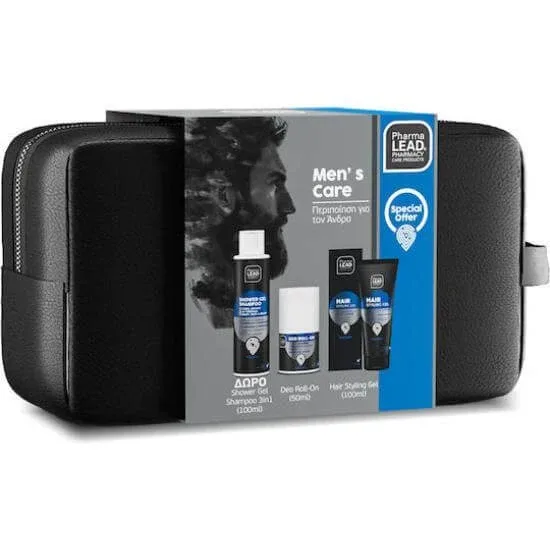 PHARMALEAD Promo Îngrijirea bărbaților Blue Hair & Body Gel de duș pentru bărbați Șampon & Gel de duș 100ml & Gel de coafură pentru bărbați 100ml & Deo Roll-on pentru bărbați 50ml — preț și oferte
