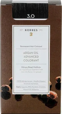 KORRES Argan Oil Advanced Colorant Vopsea de păr 3.0 Brown Dark Natural — preț și oferte