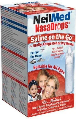 Soluție salină sterilă NASADROPS Calmează balonarea și hidratează nasul uscat 15x15ml — preț și oferte