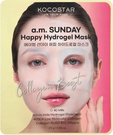 KOCOSTAR Sunday Happy Hydrogel Mask Mască hidrogel cu micro-găuri cu colagen marin 25g — preț și oferte