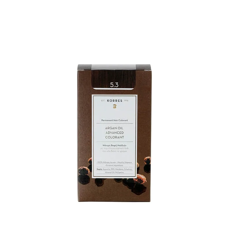 KORRES Argan Oil Advanced Colorant Vopsea de păr 5.3 Brown Light Beige 50ml — preț și oferte