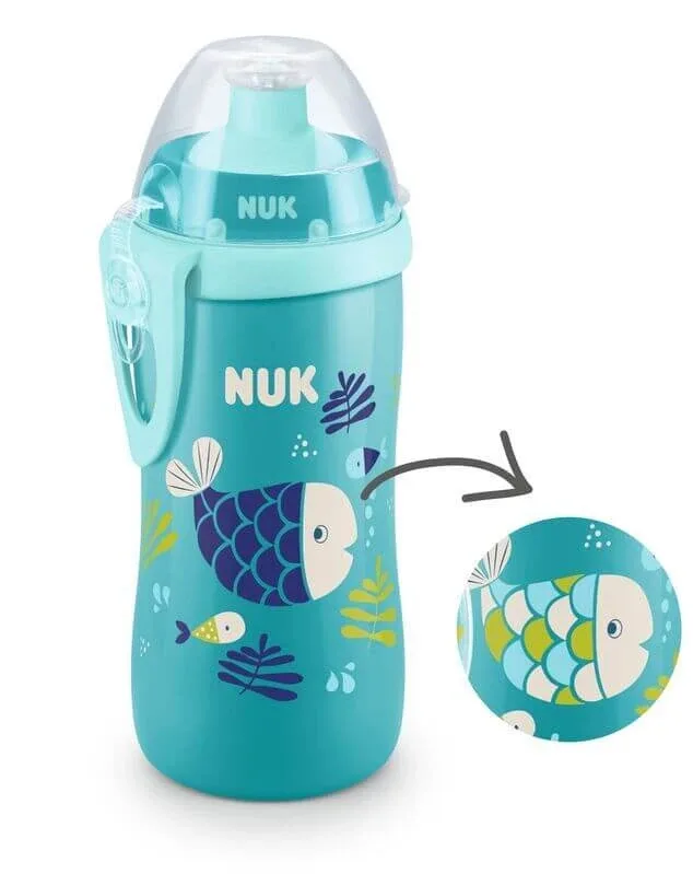NUK First Choice Junior Cup Chameleon (Schimbă culoarea) Push-Pull Cup cu capac care schimbă culoarea de la 18 luni, 300 ml în diferite modele - albastru — preț și oferte