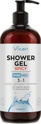 Gel de duș WISE Men Gel de duș picant pentru bărbați pentru prospețime cu parfum de cardamom și portocală amară 500ml — preț și oferte