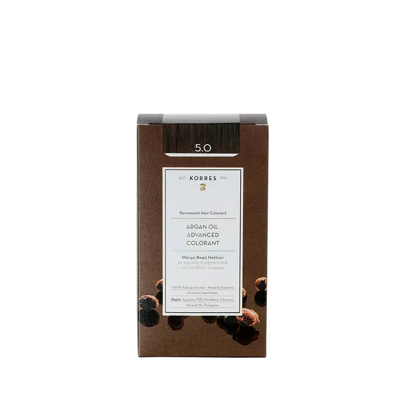 KORRES Argan Oil Advanced Colorant Vopsea de păr 5.0 Brown Light Natural — preț și oferte