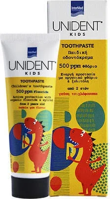 Pasta de dinți pentru copii UNIDENT 500ppm Bubble Gum Pasta de dinți pentru copii cu aromă de Bubble Gum 50ml — preț și oferte