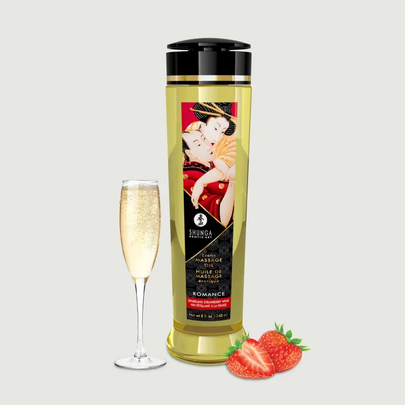 Ulei de masaj erotic Romance Strawberry & Wine - 240 ml — preț și oferte