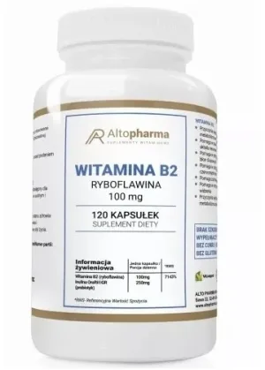 Altopharma Vitamina B2 100 mg Riboflavină 120 capsule