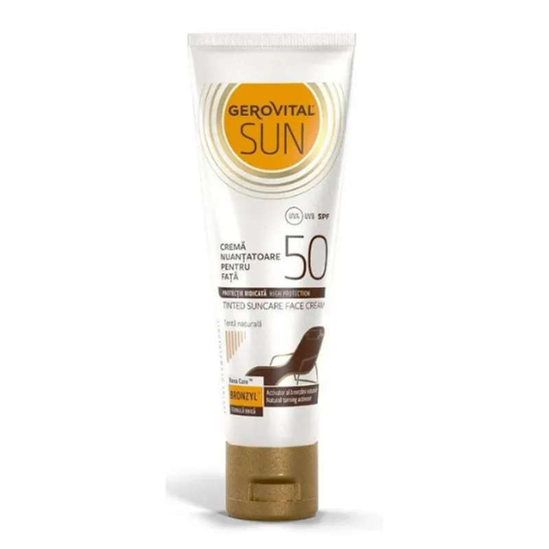Crema nuantatoare pentru fata SPF 50 Sun, Gerovital, Farmec | 50 ml — preț și oferte