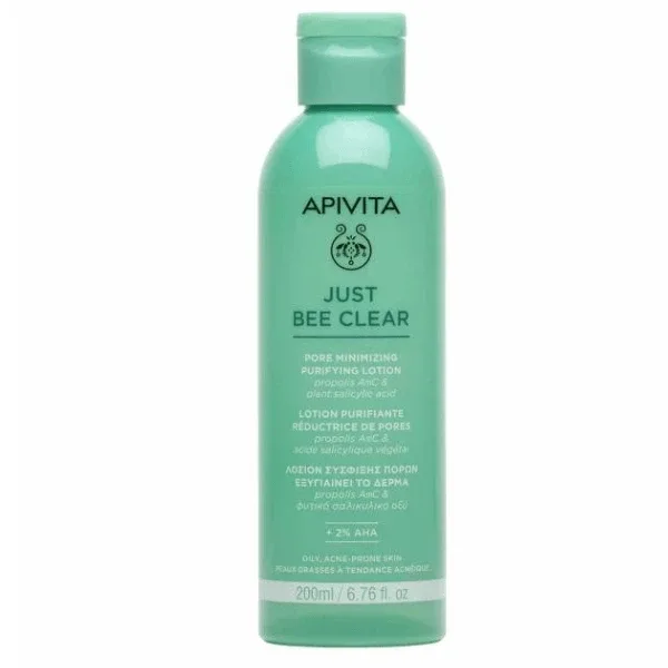 Apivita | Just Bee Clear Loțiune de întărire a porilor cu propolis AmC și acid salicilic vegetal | 200ml — preț și oferte