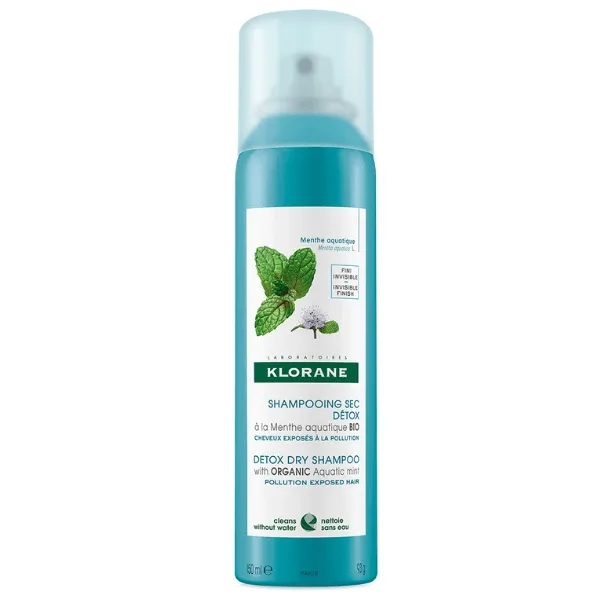 Klorane | Șampon uscat Aquatic Mint pentru curățare profundă și protecție împotriva poluării | 150ml — preț și oferte
