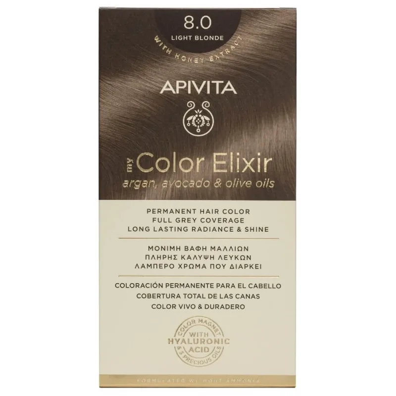 Apivita | My Color Elixir Permanent Hair Color No 8.0 Blond deschis | 50ml — preț și oferte