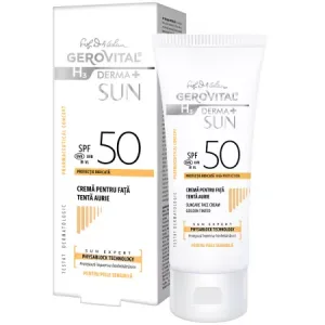 Crema pentru fata SPF 50 tenta aurie H3 Derma+ Sun, Gerovital, Farmec | 50 ml