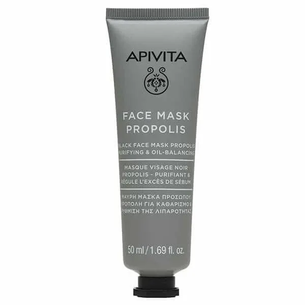 Apivita | Mască de față Propolis | Mască de față neagră cu Propolis pentru curățarea și reglarea pielii grase | 50ml — preț și oferte