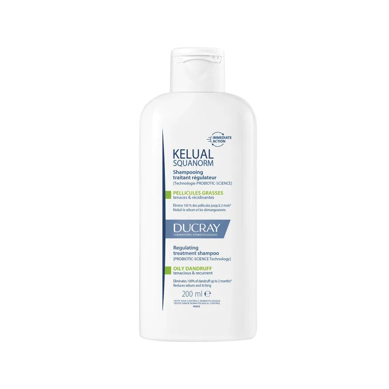 Ducray | Șampon de tratament reglator - Mătreață grasă KELUAL SQUANORM | 200ml — preț și oferte