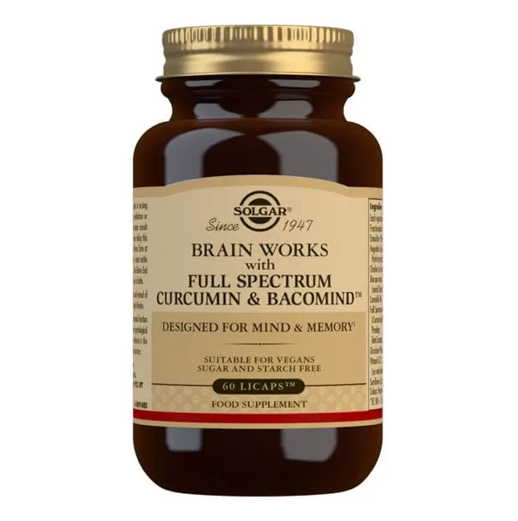Solgar | Brain Works cu spectru complet pentru o bună funcție cognitivă și memorie | 60licaps — preț și oferte