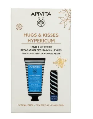 Apivita | Promo Hugs &amp; Kisses Cream Balm &amp; Beeswax 50ml &amp; Balsam de buze cu unt de cacao | 1 set