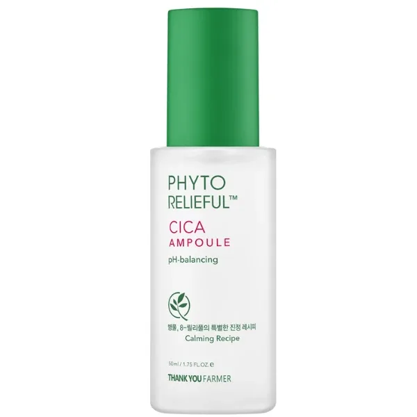 Thank You Farmer | Phyto Relieful Cica Ampoule | Ampulsă calmantă care reglează pH-ul pielii | 50ml — preț și oferte
