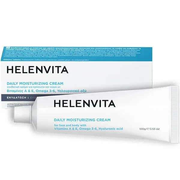 Helenvita | Cremă hidratantă zilnică | Cremă hidratantă pentru față &amp; Cremă de corp cu Vit A, E, Omega 3-6 & amp; Acid hialuronic | 100gr — preț și oferte