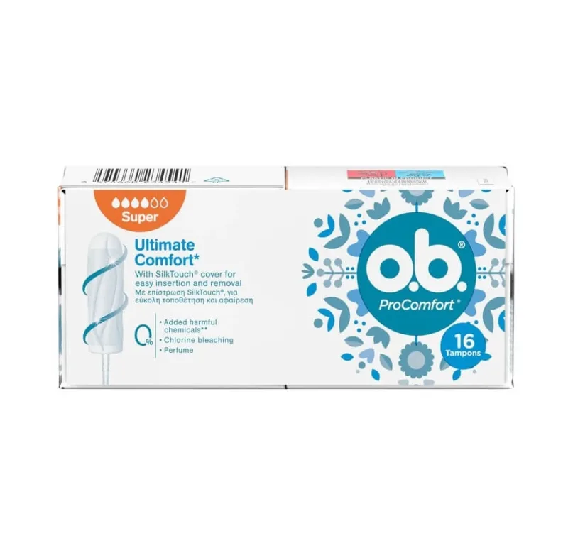 O.B | ProComfort Super Tampoane cu debit mediu până la mare | 16 buc — preț și oferte