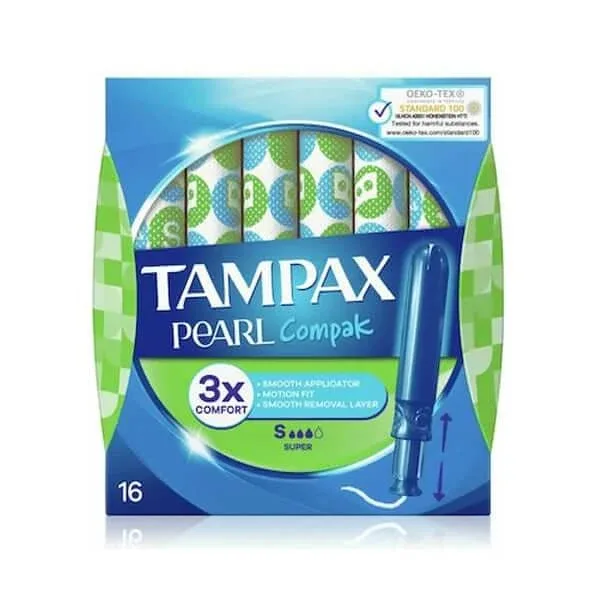 Tampax | Compak Pearl Super cu aplicator pentru protecția și protejarea pielii Discretion | 16 buc — preț și oferte