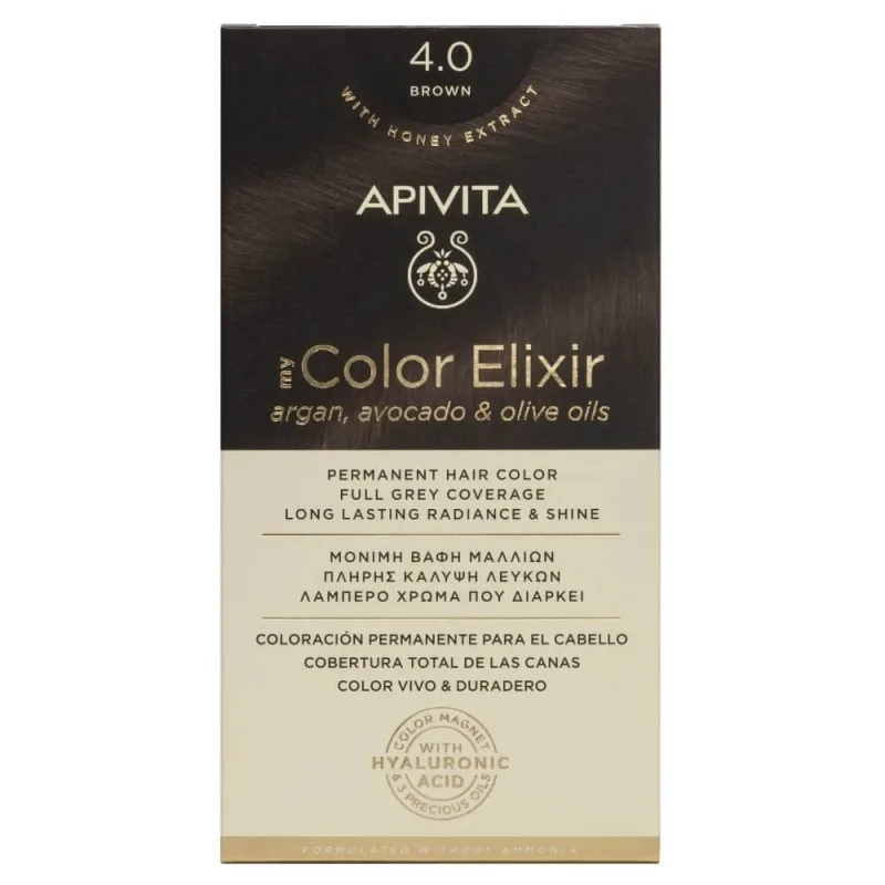 Apivita | My Color Elixir Permanent Hair Color No 4.0 Natural Brown | 50ml — preț și oferte