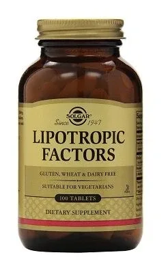Solgar | Factori lipotropici | Supliment alimentar pentru tratamentul greutății corporale crescute | 100 file — preț și oferte