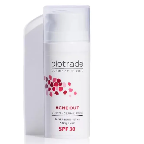 Crema reparatoare cu SPF30 pentru ten acneic Acne Out | 30 ml BIOTRADE — preț și oferte