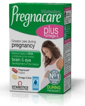 Vitabiotics | Pregnacare Plus Omega-3 | Supliment nutrițional pentru perioada sarcinii | 56 de tablete