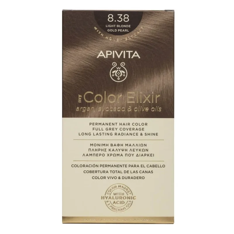 Apivita | My Color Elixir Permanent Hair Color No 8.38 Blonde Light Beige Pearl | 50ml — preț și oferte