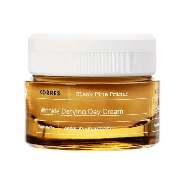 Korres | Black Pine Primus Wrinkle Defying Day Cream Cremă de zi pentru tineret pentru netezirea și combaterea ridurilor. Elasticitate | 40ml — preț și oferte