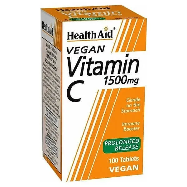 Health Aid | Eliberare prelungită Vitamina C 1500mg | Vitamina C Supliment alimentar | 100tabs — preț și oferte