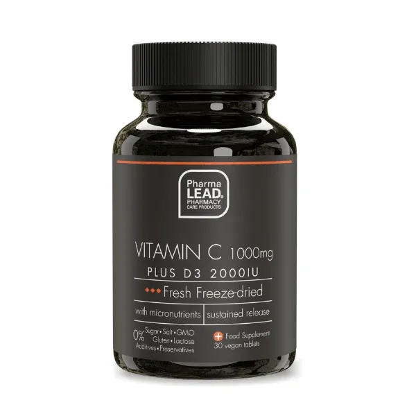 Pharmalead | Black Range Vitamina C 1000mg Plus D3 2000IU | 30 capsule pe bază de plante — preț și oferte