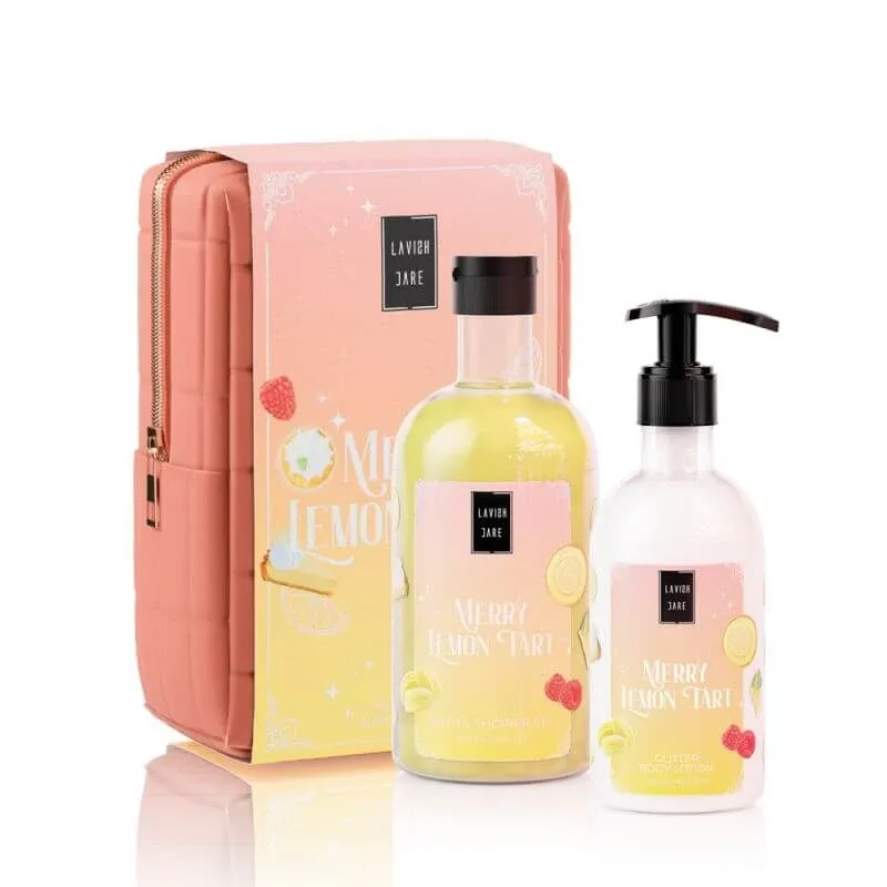 Lavish Care | XMAS Promo Merry Lemon Tart Body Wash, 500ml, Glitter Body Milk, 300ml &amp; Cadou necesar | 1 set — preț și oferte
