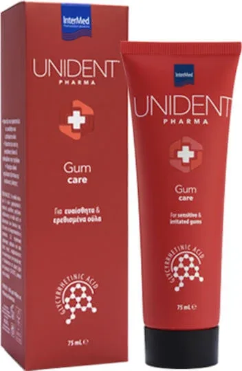 Intermed | Unident Pharma Gum Care - Pastă de dinți pentru periuțe de dinți sensibile | Unident Pharma Gum Care - Pastă de dinți pentru periuțe de dinți sensibile Gingii iritate | 75ml — preț și oferte