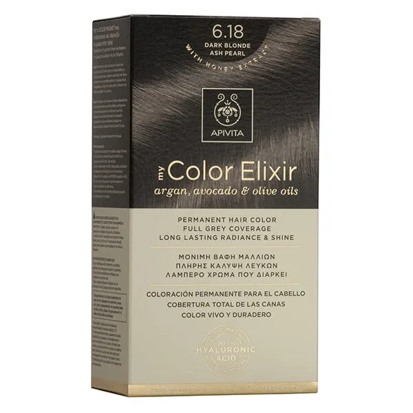 Apivita | My Color Elixir Permanent Hair Color No 6.18 Blonde Dark Sandre Pearl | 50ml — preț și oferte