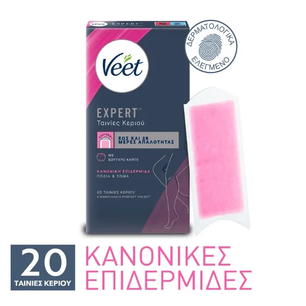 Veet | Benzi depilatoare Expert cu ceară rece pentru corp și îngrijire corporală Piele normală | 20pcs — preț și oferte