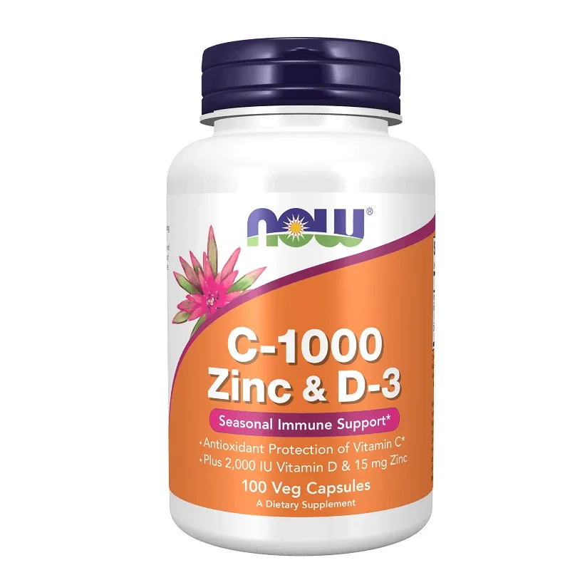 Now | Vit C-1000, Zinc și D-3 | Supliment alimentar pentru susținerea sistemului imunitar |100veg.caps — preț și oferte